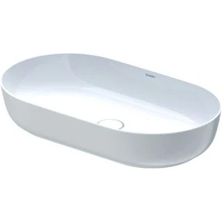 Afbeelding van Duravit luv opzetwastafel ovaal zonder kraangat overloop 70x40cm wit grijs 0379702300
