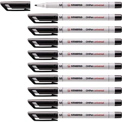 Afbeelding van Overheadstift STABILO OHPen universal wateroplosbaar medium 10 stuks zwart