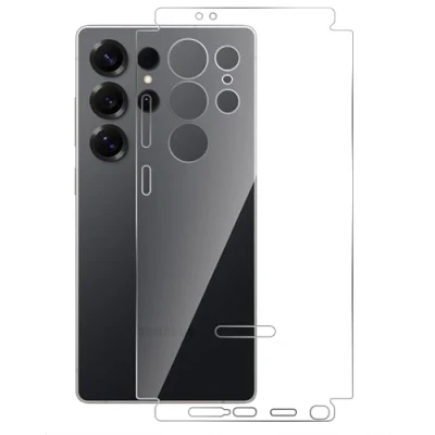 Afbeelding van GIOPUEY 2 stuks rugbeschermers, compatibel met Samsung Galaxy S25 Ultra, Ultra rugbeschermfolie, zachte TPU, dun, hoge transparantie, beschermende rand transparant