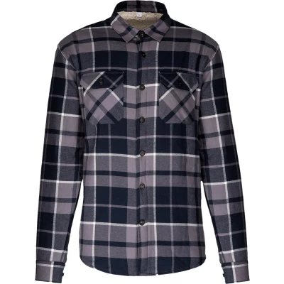 Afbeelding van Kariban Geruit overhemd met sherpavoering K579 Storm Grey / Navy checked L