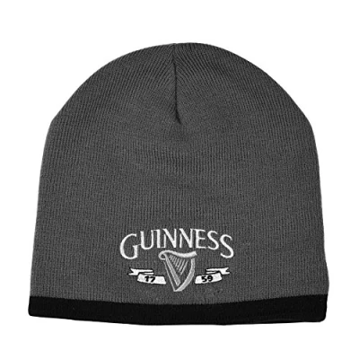 Afbeelding van Guinness Houtskool/Zwarte Harp Gebreide one size Hoed, Houtskool/Zwart,