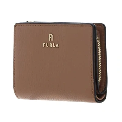 Afbeelding van FURLA Leren Portemonnee Camelia Compact Wallet Deserto Lichtbruin