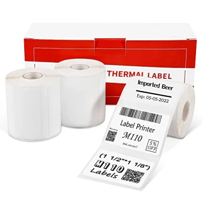 Afbeelding van Phomemo 3 rollen M110 etiket, zelfklevend thermisch label, 40 x 30 mm, van 230 etiketten/rol, compatibel met Phommeo M200 M120 M220 M221 labelmaker, multifunctionele etiketten