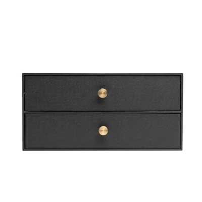 Afbeelding van Exacompta Ref. 30601E Office By Me opbergmodule met 2 lades Van gerecycled karton Voor A4+ documenten Afmetingen: 17x 35,5 x 27 cm diep Kleur: zwart