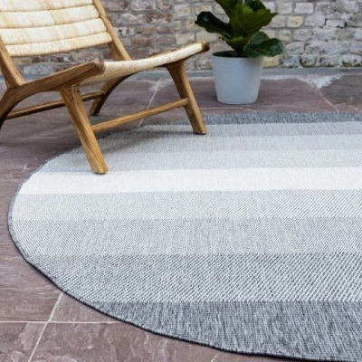 Afbeelding van Rond Buitenkleed Boa Grijs/Wit dubbelzijdig EVA Interior 200 Ã ̃ (L)