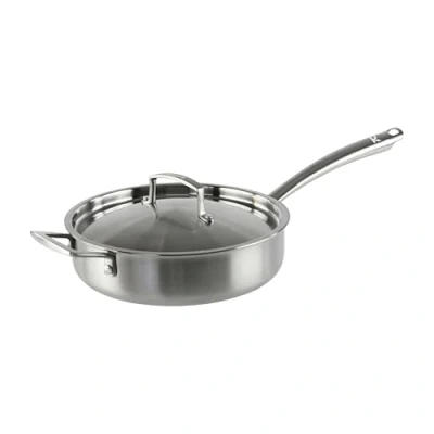 Afbeelding van KAMBERG Stoofpan Ø 28 cm van roestvrij staal 18/10 Triply PFAS vrij inclusief deksel Voor alle warmtebronnen inductie en oven 0008279, grijs