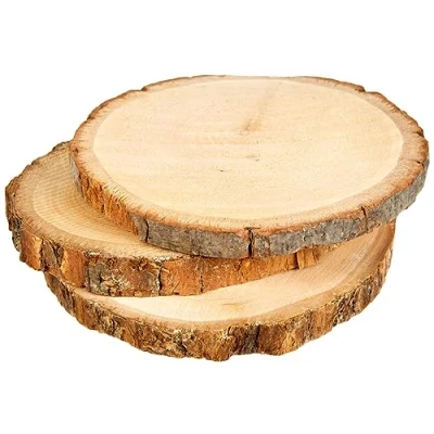 Afbeelding van Rayher Decoratie boomschijf met schors berkenhout D11 cm 3x stuks Knutselen/hobby