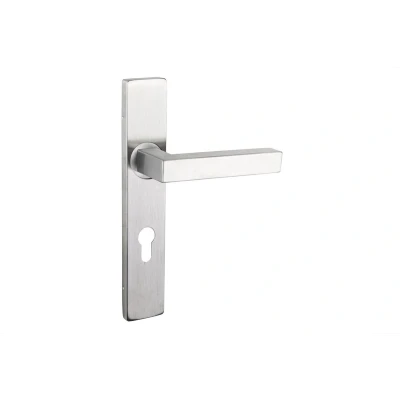 Afbeelding van Lavuzo deurkruk Viterbo RVS met rechthoekig schild PC72 Per set