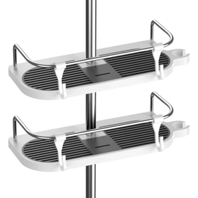 Afbeelding van Hawsam Doucheplank zonder boren, voor de douchestang, verstelbare hoogte, douchestang met een diameter van 19 mm 25 (2 stuks)
