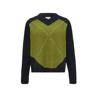 Afbeelding van s.Oliver MIT Argylemuster Trui, Dames, Maat: 38, Guacamole