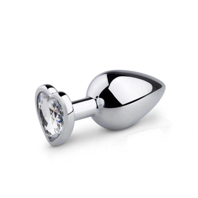 Afbeelding van Zilveren Buttplug Met Helder Hartje