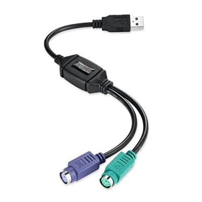 Afbeelding van Perixx Peripro 401 PS2 naar USB adapter, voor toetsenbord en muis met interface, ondersteunt poort van KVM Switch, geïntegreerde IC