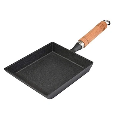 Afbeelding van Lazmin Japanse anti aanbak omelet pan, dikker geen coating ijzer draagbare vierkante koekenpan gepocheerd ei kleine keuken fornuis