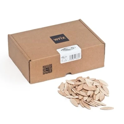 Afbeelding van Platte pluggen van WFix maat 0, 500 stuks, massief beukenhout, compatibel met deuvelfrees en lamellofres, houten zoals Lamello