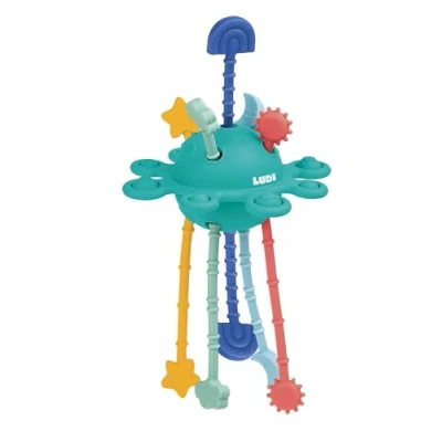 Afbeelding van LUDI Zippy Toy Multisensorisch Stimulatiespeelgoed Verschillende texturen Ergonomisch Zacht Materiaal Vanaf 10 Maanden Verlicht tandjes Behendigheid En Motoriek 14x21x14 cm