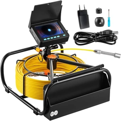 Afbeelding van VEVOR Rioolcamera 50m 4,3&quot; met 6 verstelbare LED&#039;s 16GB kaart