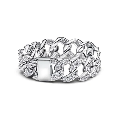 Afbeelding van Pandora 193557C01 Pavé Cuban Chain Ring 50 is maat 16