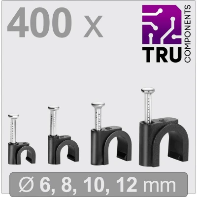 Afbeelding van TRU COMPONENTS T24CA131 Spijkerclip TC 13448476 Bundel Ø (bereik) 3 tot 12 mm Zwart 400 stuk(s)