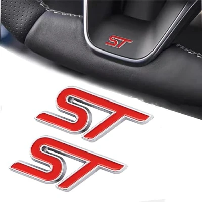 Afbeelding van 2 stuks ST Embleem Auto Sticker Van Toepassing op Body Bagage en Andere Items Accessoires (rood zilver)