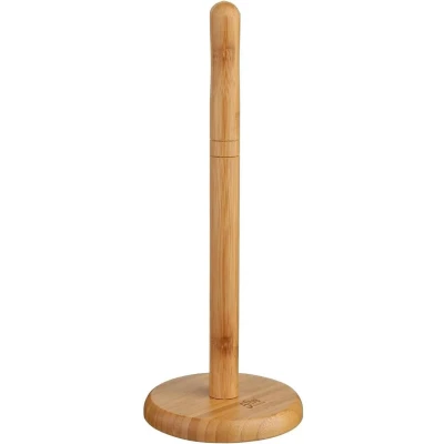 Afbeelding van Excellent Houseware keukenrolhouder 12,5 x 32 cm van bamboe hout Keukenrolhouders