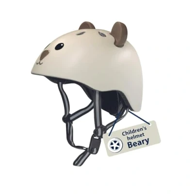 Afbeelding van HUDORA Beary Kinderhelm, comfortabele kinderhelm in XXS/XS, veilige fietshelm met schattig berenmotief, hoogwaardige voor meisjes en jongens, ideaal loopfiets, scooter fiets