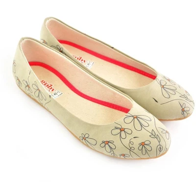 Afbeelding van Goby Daisy Charm Dames Ballerina&#039;s met Bloemenprint Maat 38