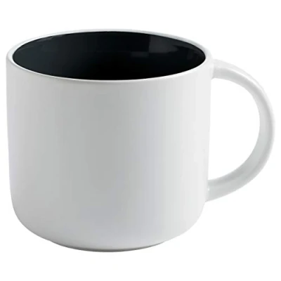 Afbeelding van Maxwell &amp; Williams Tint Becher, Tasse, Kaffeebecher, Trinkbecher, Porzellan, Weiß/Schwarz, 450 ml, DI0124