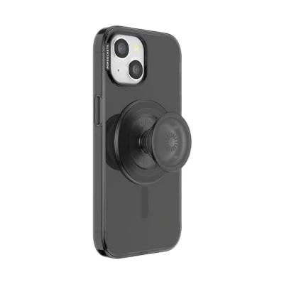 Afbeelding van PopSockets: PopCase PlantCore voor MagSafe Plantaardige Hoesje iPhone 15 met een compatibele PopGrip Telefoonstandaard en Grip Verwisselbare Top Black Transluscent