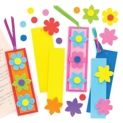 Afbeelding van Baker Ross AT387 Bloemen Mix &amp; Match bladwijzer knutselset voor kinderen (8 stuks) creatieve sets om te knutselen en decoreren in de lente