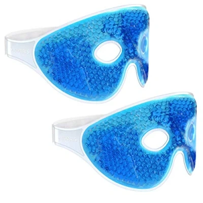 Afbeelding van Navaris gel oogmaskers Set van 2 herbruikbare maskers voor koud of warm gebruik 2x hot &amp; cold oogmasker Verkoelend verwarmend de ogen