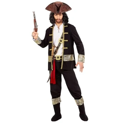 Afbeelding van Widmann Piraat &amp; Viking Kostuum Pandora Man Zwart Large Carnavalskleding Verkleedkleding