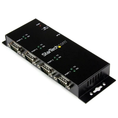 Afbeelding van StarTech.com 4 poort USB naar DB9 RS232 Seriële Adapter Hub