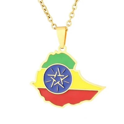 Afbeelding van Ketting Etopie Kaart Goudkleurig Vlag