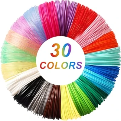 Afbeelding van Fervalyna 3D printerfilament, penfilament, PLA filament 1,75 mm (30 kleuren, 3 meter per kleur), kleurrijke pendraad, stiftfilament voor printen, pen en printer