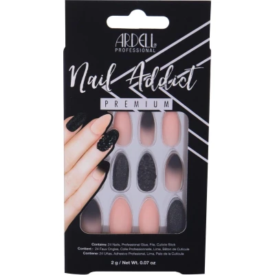 Afbeelding van Kunstnagels Ardell Nail Addict Black Stud &amp; Pink Ombre (24 pcs)