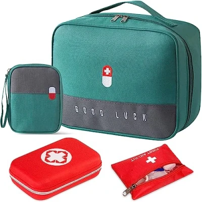 Afbeelding van YUTUY 4 Delige Ehbo Set,EHBO kit/EHBO tas/Medicijntas/Mini Tas,Draagbare Medische Nooddoos,Compacte Tas,Kleine Noodzak,voor Noodgevallen,Thuis,Kantoor,Kamperen