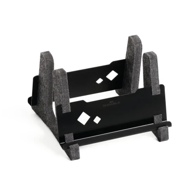 Afbeelding van Durable Laptopstandaard verticaal effect, van 60% gerecycled PET vilt, laptophouder met mobiel/tablethouder, antraciet, 508058