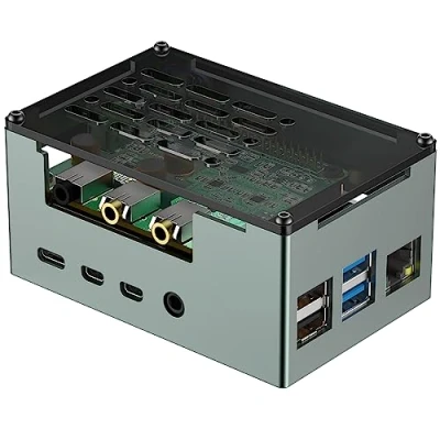Afbeelding van InnoMaker Aluminium Case voor Raspberry Pi 4 met 3510 PWM Fan Passieve Heatsink Aluminiumlegering geschikt DAC/DAC PRO/AMP/AMP PRO/RS485&amp;CAN Hoed en de meeste Add On