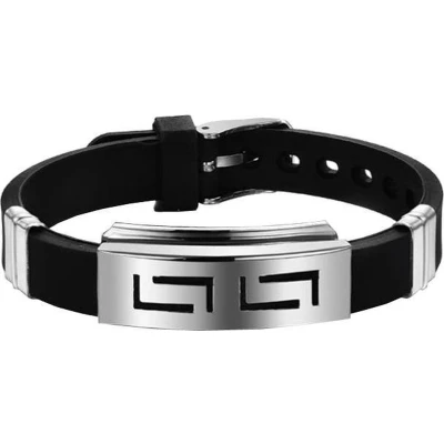 Afbeelding van Fako Bijoux® Armband RVS Siliconen Blokken