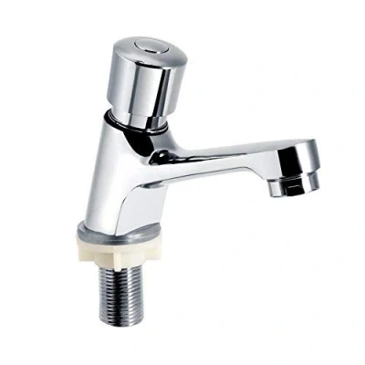 Afbeelding van Kraan Keukenkraan Openbare Keuken Badkamer Chroom Wastafel Tap Gecoat Zelfsluitende Waterbesparende Tijd Vertraging