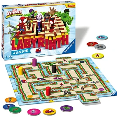 Afbeelding van Ravensburger Labyrinth Spidey, bordspel voor het hele gezin, 2 4 spelers, cadeau idee kinderen vanaf jaar, Italiaanse editie, exclusief door Amazon
