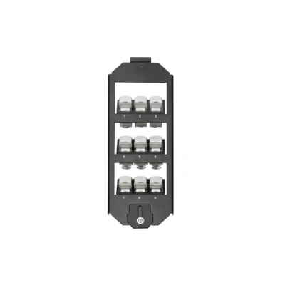 Afbeelding van DIGITUS vloertankhouder voor 9 keystone modules OBO Bettermann, compatibel met Ackermann 45 uitlaat metaal zwart