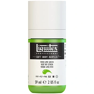 Afbeelding van Liquitex 1959740 Professional Acrylfarbe Soft Body Künstlerfarbe in cremiger deckender Konsistenz, hohe Pigmentierung, lichtecht &amp; alterungsbeständig, 59ml Flasche Limettengrün lebhaft