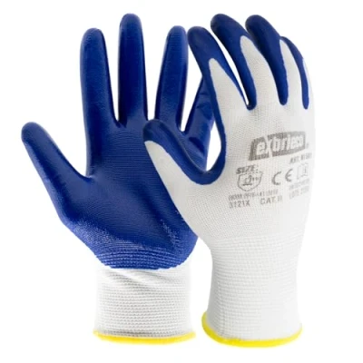 Afbeelding van EXBRIECO Professionele werkhandschoenen, 3, 6 of 12 paar, beschermende handschoenen, polyester en nitril, tactiele nauwkeurigheid, ademend, elastisch, duurzaam, voor bouw, monteurs, EPI.