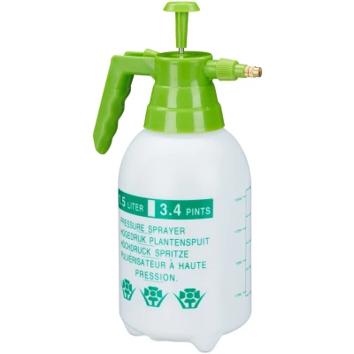 Afbeelding van Relaxdays 2x drukspuit 1,5 liter hogedruk plantenspuit druksproeier plantensproeier