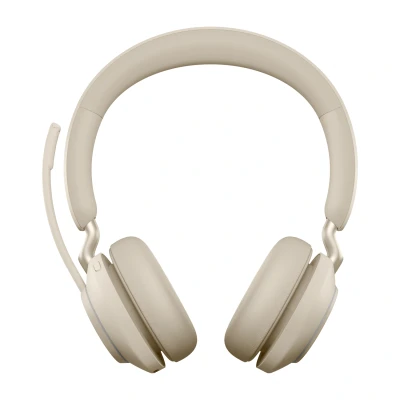 Afbeelding van Jabra Evolve2 65 MS Stereo Beige Bluetooth Headset on ear Bluetooh adapter USB C noise isolating