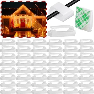 Afbeelding van Zelfklevende kabelklemmen, draadklemmen, kabelmanagement, kabelbinder, kabelhouder, wit, 100 stuks