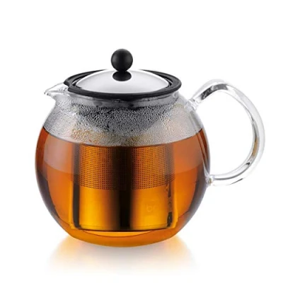 Afbeelding van Bodum Assam Theezetter, (French Press System, permanent roestvrijstalen filter, glazen handvat), 1,5 l, glanzend