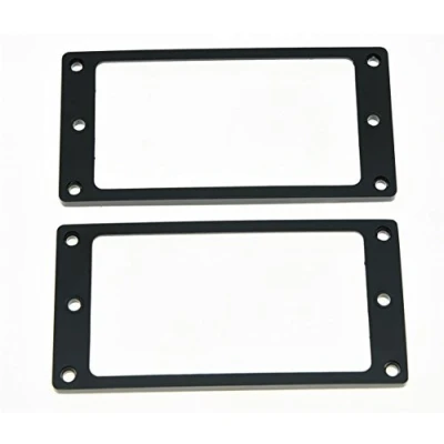 Afbeelding van 2 stks Metalen Zwart Humbucker Pickup Montage Ring Platte Bodem Frame