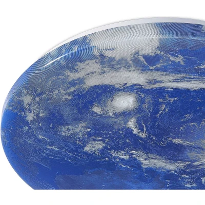 Afbeelding van Lindby LED plafondlamp met dimmer CCT 1licht Ijzer, plastic H: 6.5 cm blauw, wit Inclusief lichtbron